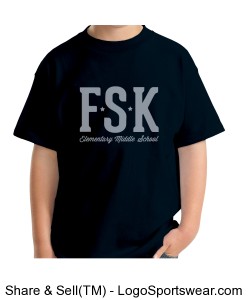 Youth FSK Navy TShirt with Middle School Logo on Back Design Zoom