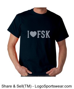 Men's "I Heart FSK" TShirt with Middle School Mascot on back Design Zoom