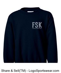 Navy Hoodless Sweatshirt with FSK logo only (nothing on back) Design Zoom